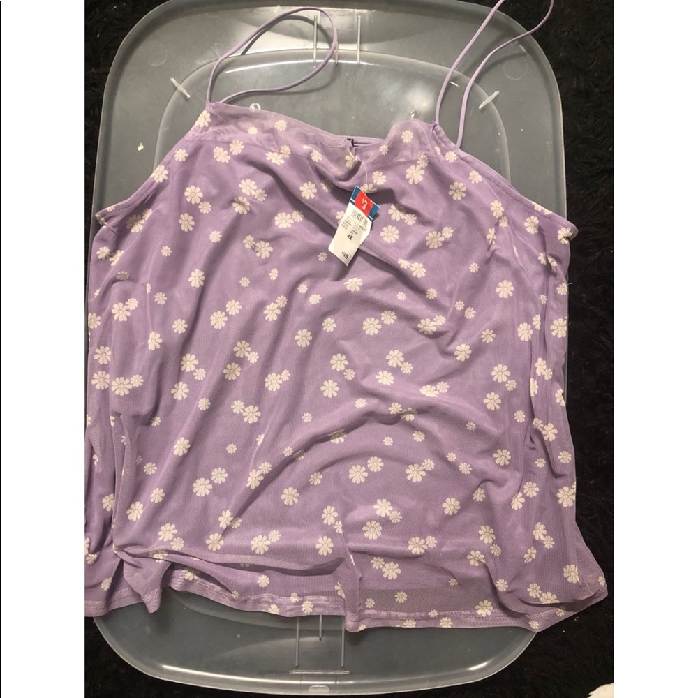 Skinny strap flower tank